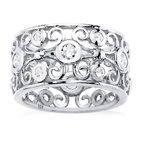DiamonArt® Womens CT. T.W. White Cubic Zirconia Sterling Silver Cocktail Ring