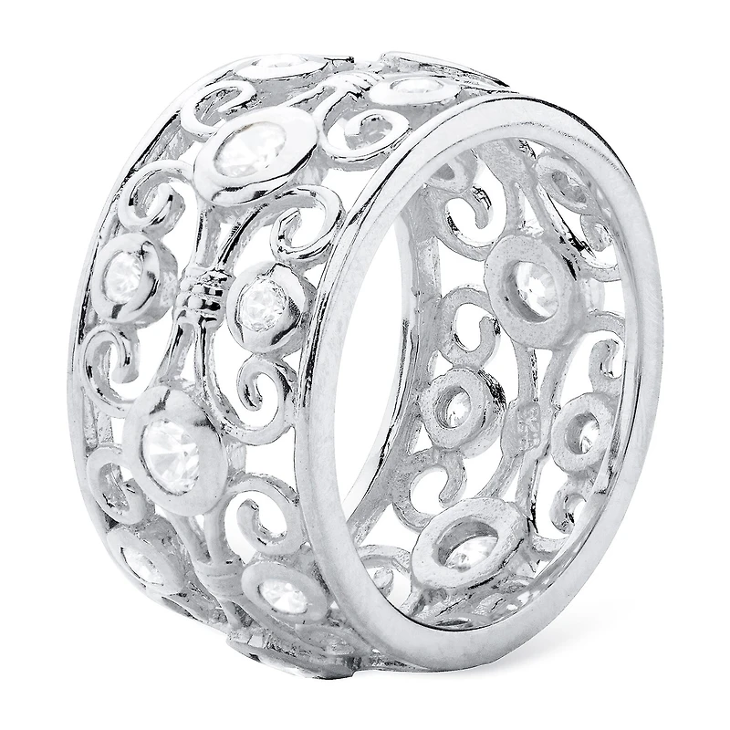 DiamonArt® Womens CT. T.W. White Cubic Zirconia Sterling Silver Cocktail Ring