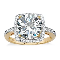 DiamonArt® Womens 4 1/4 CT. T.W. White Cubic Zirconia 14K Gold Over Silver Cocktail Ring
