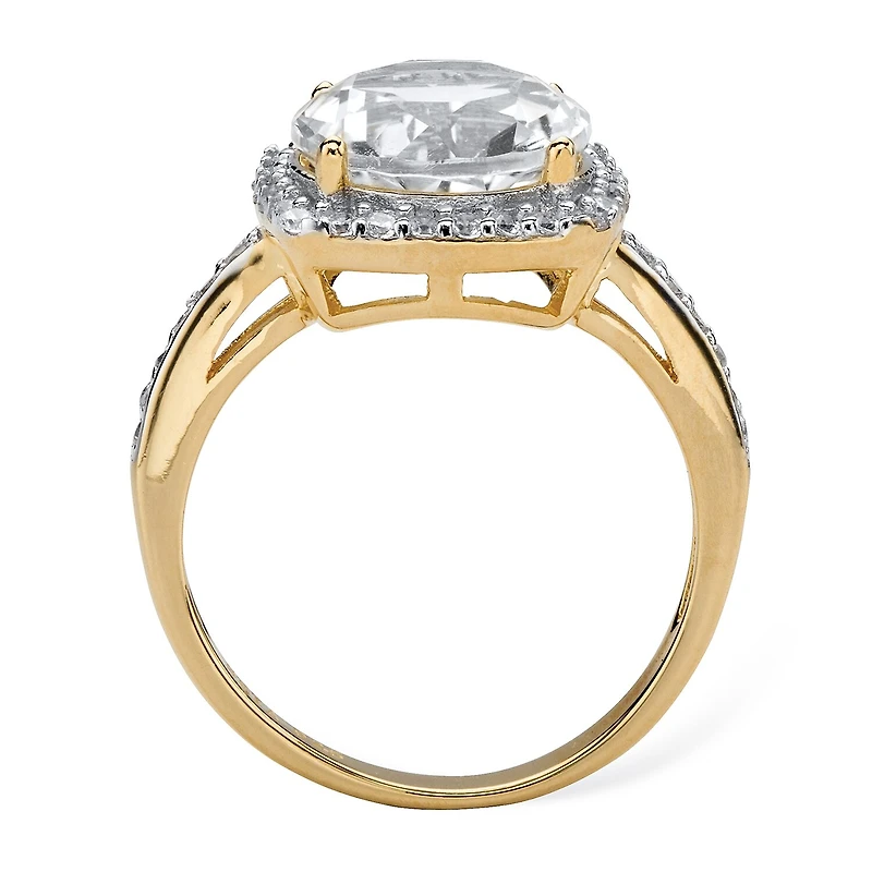 DiamonArt® Womens 4 1/4 CT. T.W. White Cubic Zirconia 14K Gold Over Silver Cocktail Ring
