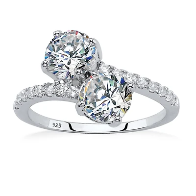 DiamonArt® Womens / CT. T.W. White Cubic Zirconia Sterling Silver Cocktail Ring
