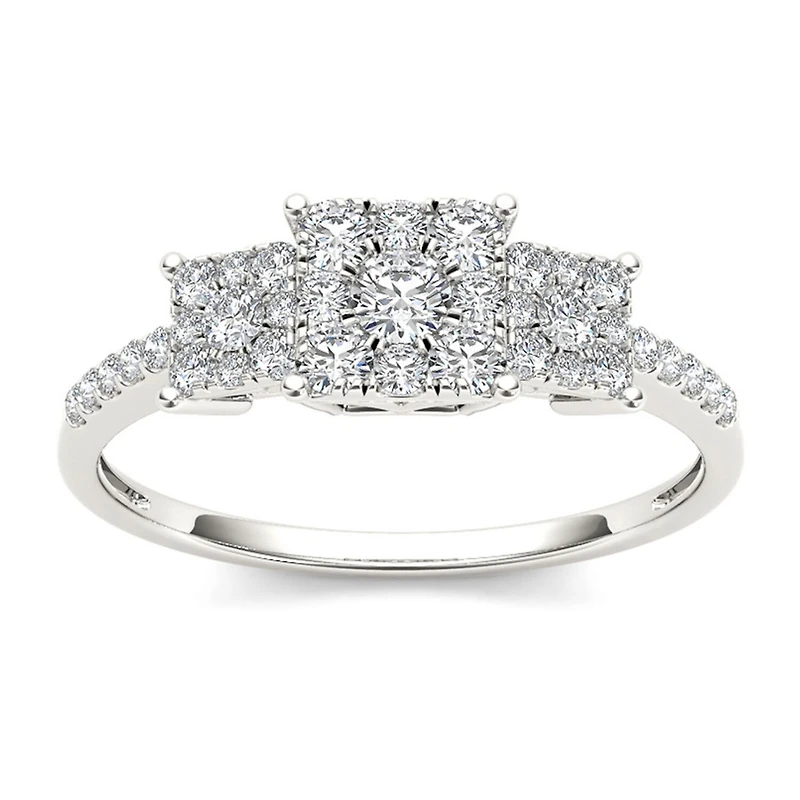 1/2 CT.T.W. Natural Diamond 10K White Gold Engagement Ring