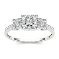 1/2 CT.T.W. Natural Diamond 10K White Gold Engagement Ring