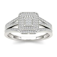 1/6 CT.T.W. Natural Diamond 10K White Gold Engagement Ring