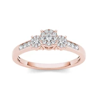 1/3 CT.T.W. Natural Diamond 10K Rose Gold Engagement Ring