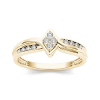 1/10 CT.T.W. Natural Diamond 10K Yellow Gold Engagement Ring
