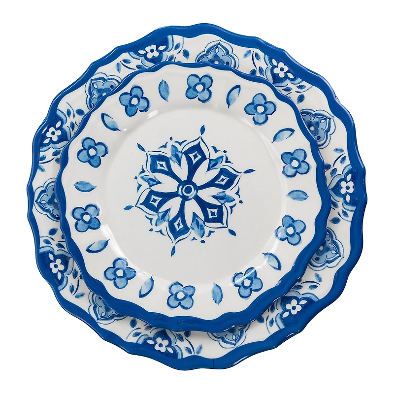 Elama Blue Garden 12-pc. Melamine Dinnerware Set