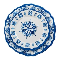 Elama Blue Garden 12-pc. Melamine Dinnerware Set