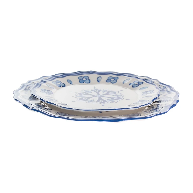 Elama Blue Garden 12-pc. Melamine Dinnerware Set