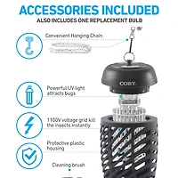 COBY 10-Watt Indoor/Outdoor Hanging Bug Zapper for 800 Sq. Ft. Coverage