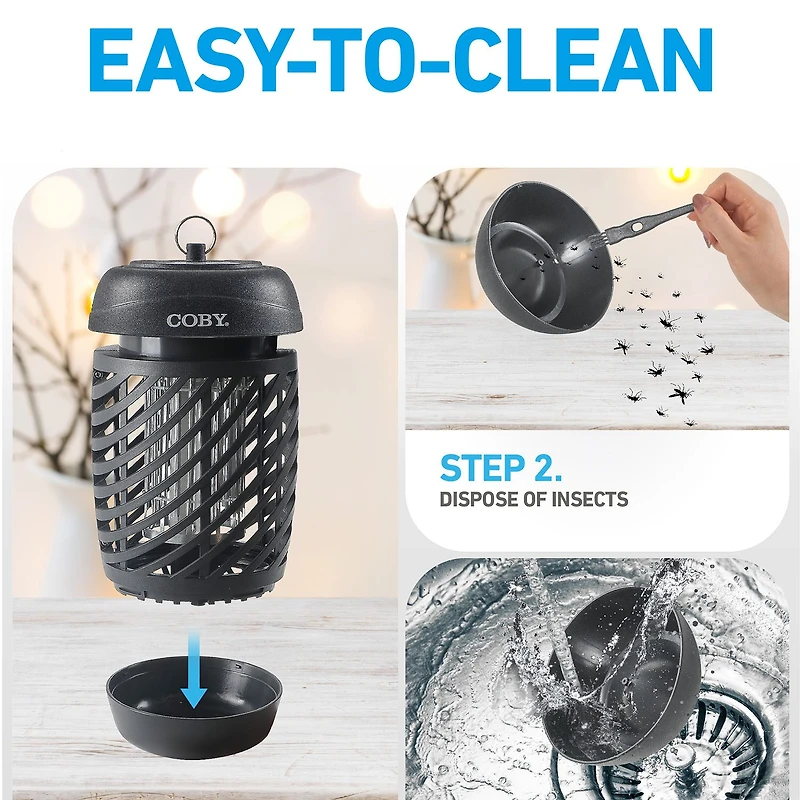 COBY 10-Watt Indoor/Outdoor Hanging Bug Zapper for 800 Sq. Ft. Coverage