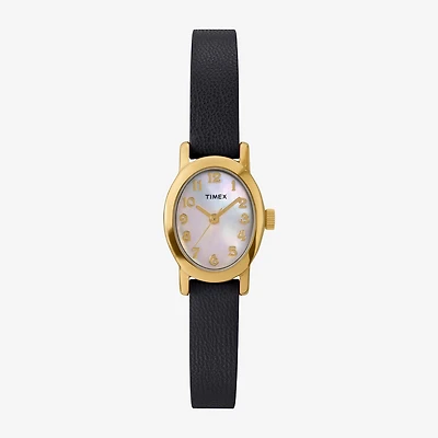 Timex Womens Black Leather Strap Watch Tw2w82600jt