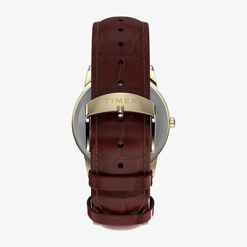 Timex Mens Brown Leather Strap Watch Tw2w95500jt