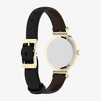Timex Womens Black Leather Strap Watch Tw2w96400jt