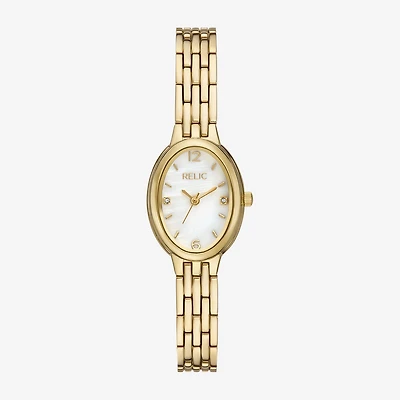 Relic By Fossil Womens Gold Tone Bracelet Watch Zr34664