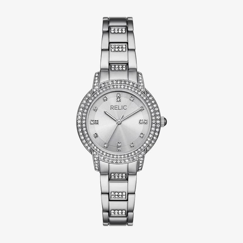 Relic By Fossil Womens Silver Tone Bracelet Watch Zr34672