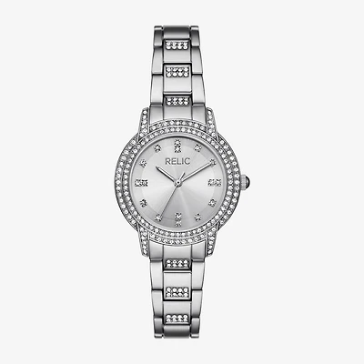 Relic By Fossil Womens Silver Tone Bracelet Watch Zr34672