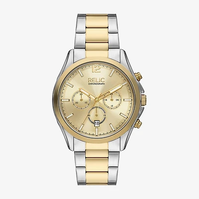 Relic By Fossil Mens Two Tone Bracelet Watch Zr77339