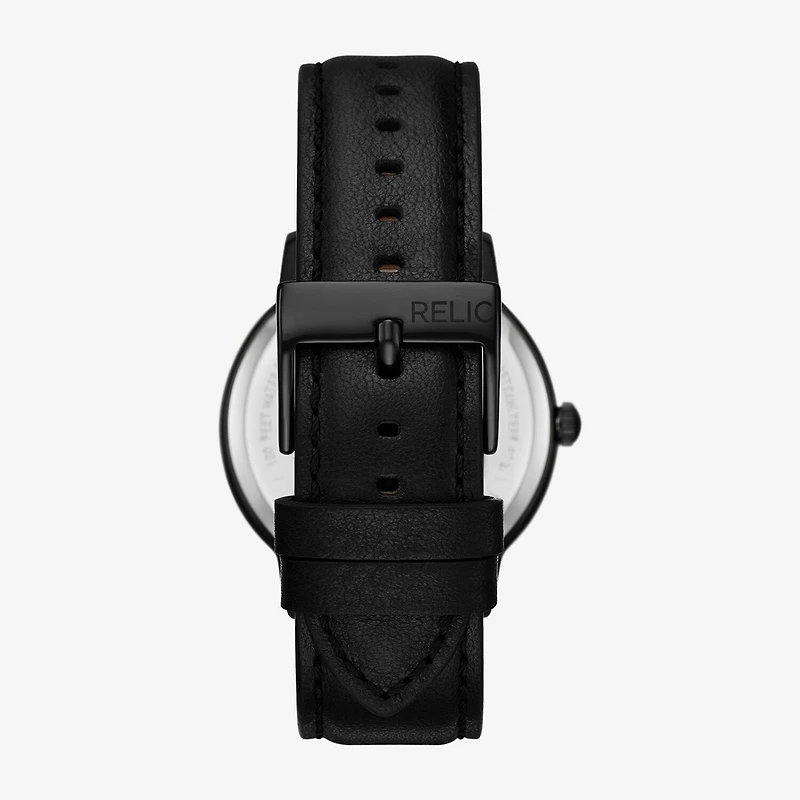Relic By Fossil Mens Black Leather Strap Watch Zr77340