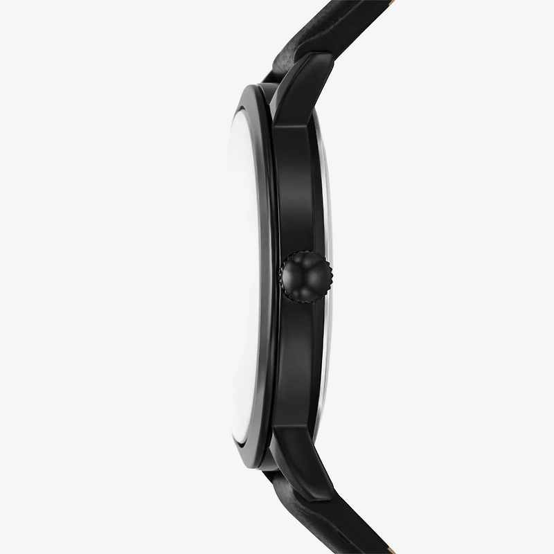 Relic By Fossil Mens Black Leather Strap Watch Zr77340