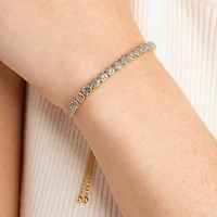 Sparkle Allure Diamond Accent 14K Gold Over Brass 9 Inch Wheat Round Bolo Bracelet