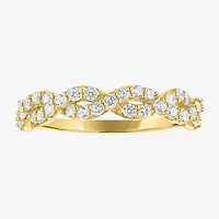 (G-H / I1-I2) Womens 1/2 CT. T.W. Lab Grown White Diamond 10K Gold Wedding Band