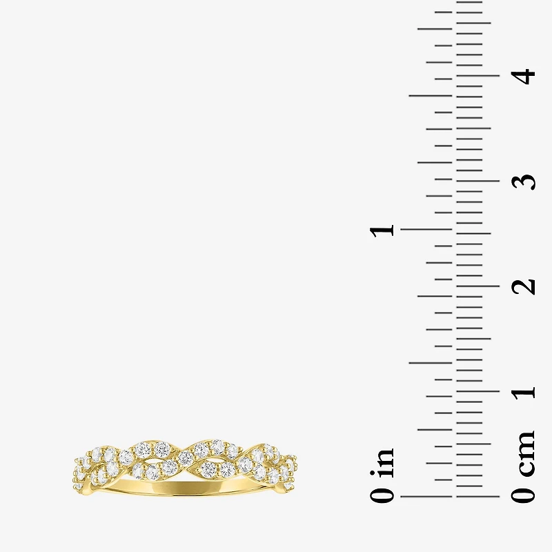 (G-H / I1-I2) Womens 1/2 CT. T.W. Lab Grown White Diamond 10K Gold Wedding Band