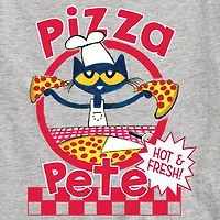 Pizza Hot And Fresh Little & Big Kid Boys Crew Neck Short Sleeve Regular Fit Pete the Cat Graphic T-Shirt