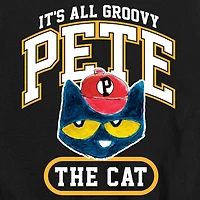 It'S All Groovy Baseball Little & Big Kid Boys Crew Neck Short Sleeve Regular Fit Pete the Cat Graphic T-Shirt