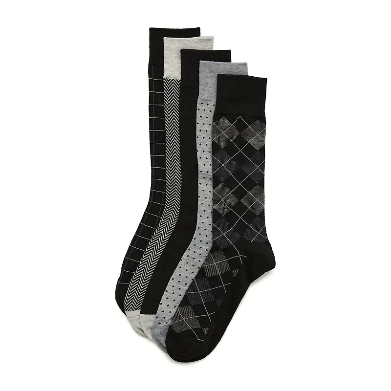 Stafford Casual Dress Mens 5 Pair Crew Socks