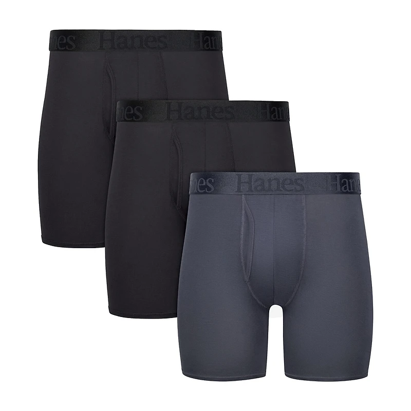 Hanes Originals Supersoft Total Support Pouch Mens 3 Pack Boxer Briefs Uosba3