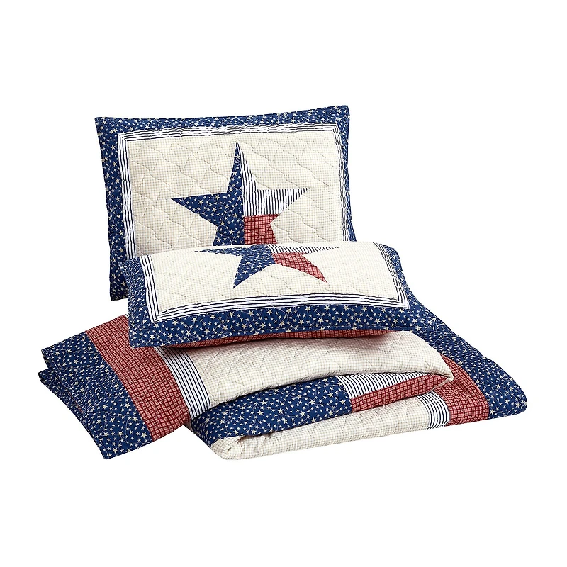 Modern Heirloom Texas Lone Star 3-pc. Reversible Quilt Set