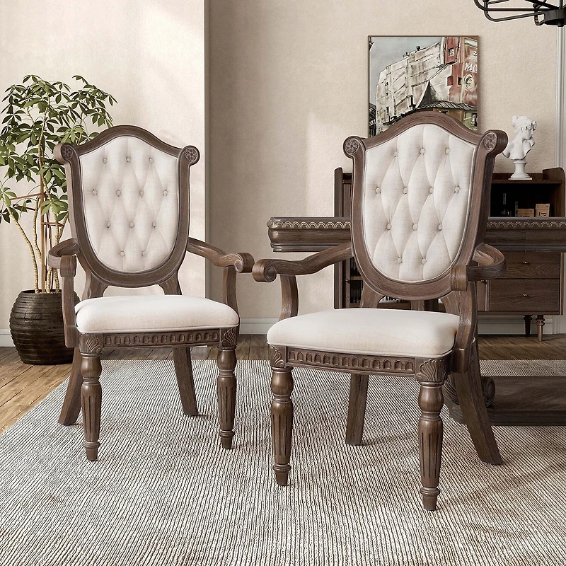 Furniture of America™ 2-pc. Upholstered Tufted Dining Chair