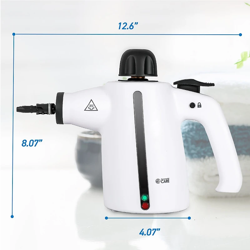 Commercial Care Handheld Steam Cleaner with 9-Piece Accessory Set