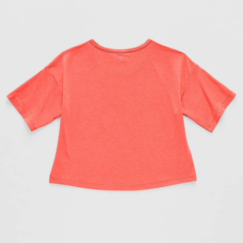 Xersion Soft Performance Waist Length Little & Big Kid Girls Crew Neck Short Sleeve Regular Fit Graphic T-Shirt