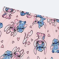 Disney Collection Girls Lilo & Stitch Rib Crew Neck Short Sleeve 2-pc. Pajama Set