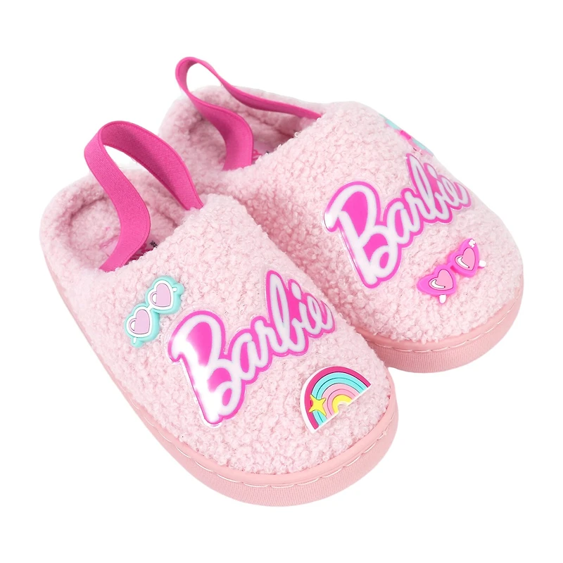 Faux Fur Toddler Girls Barbie Slip-On Slippers