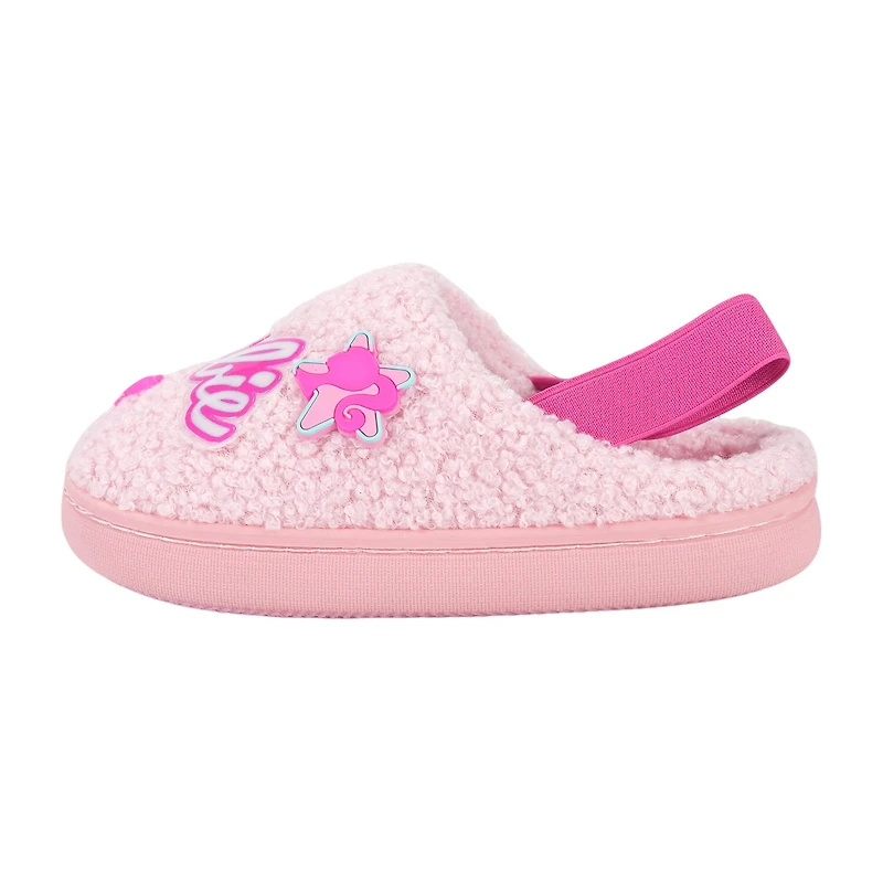 Faux Fur Toddler Girls Barbie Slip-On Slippers