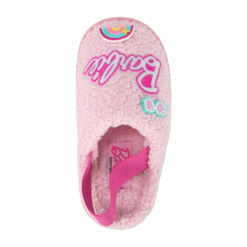 Faux Fur Toddler Girls Barbie Slip-On Slippers