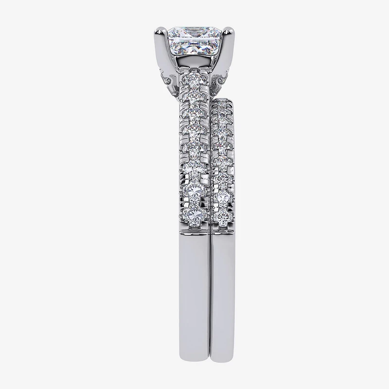 (G / Vs2-Si1) Womens 1 CT. T.W. Lab Grown White Diamond 10K Gold Side Stone Bridal Set
