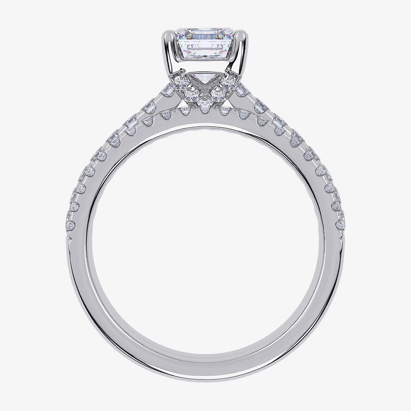 G / Vs2-Si1) Womens 1 CT. T.W. Lab Grown White Diamond 10K Gold Side Stone Bridal Set