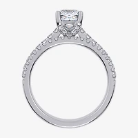 (G / Vs2-Si1) Womens 1 CT. T.W. Lab Grown White Diamond 10K Gold Cushion Side Stone Bridal Set