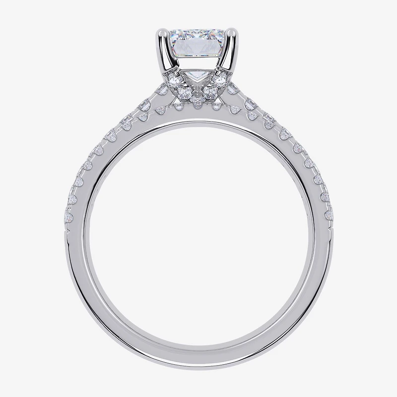 (G / Vs2-Si1) Womens 1 CT. T.W. Lab Grown White Diamond 10K Gold Rectangular Side Stone Bridal Set