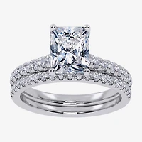 (G / Vs2-Si1) Womens 1 CT. T.W. Lab Grown White Diamond 10K Gold Rectangular Side Stone Bridal Set