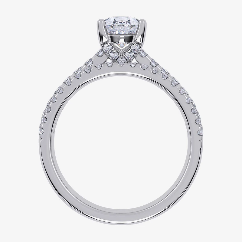 (G / Vs2-Si1) Womens 2 1/2 CT. T.W. Lab Grown White Diamond 10K Gold Pear Side Stone Bridal Set