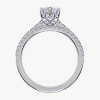(G / Vs2-Si1) Womens 3 1/2 CT. T.W Lab Grown White Diamond 10K Gold Marquise Side Stone Bridal Set