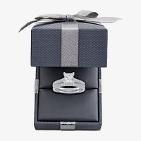 (G / Vs2-Si1) Womens 3 1/2 CT. T.W Lab Grown White Diamond 10K Gold Side Stone Bridal Set