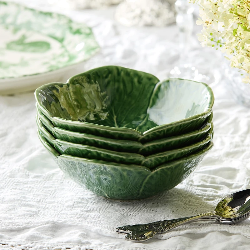 Certified International Le Jardin Cabbage 4-pc. Stoneware Ice Cream Bowl