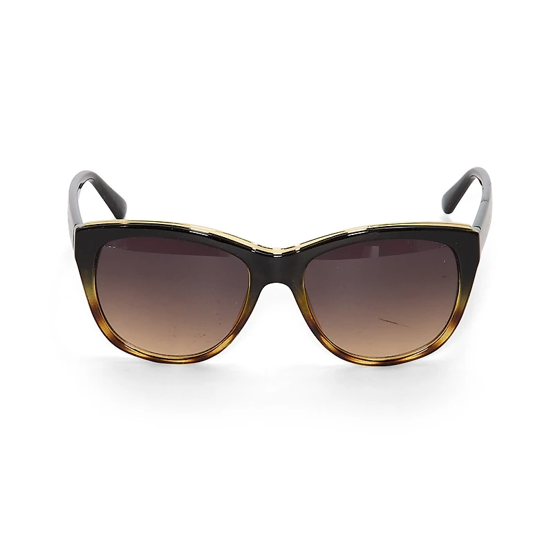 Adrienne Vittadini Wrapped Cateye With Top Brow Bar Inlay Womens UV Protection Cat Eye Sunglasses