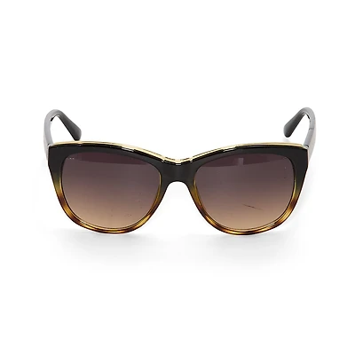 Adrienne Vittadini Wrapped Cateye With Top Brow Bar Inlay Womens UV Protection Cat Eye Sunglasses